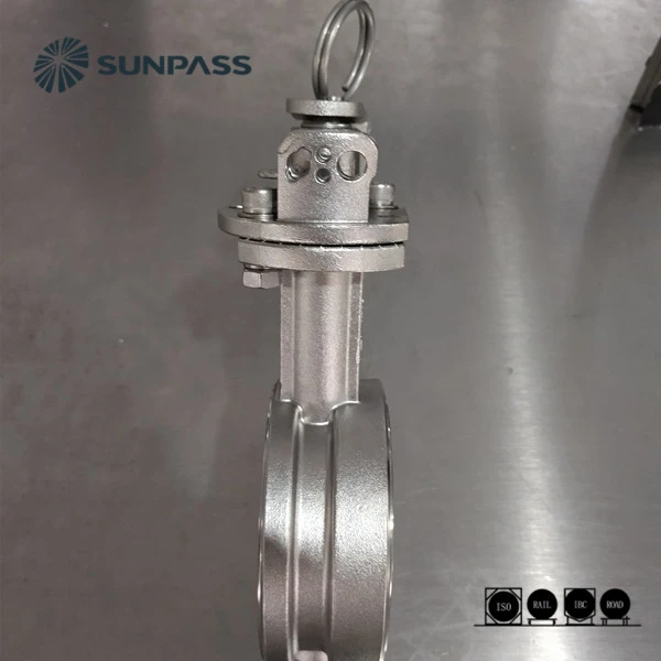 Top Discharge DN80 Clamped Butterfly Valve ISO Tank Container